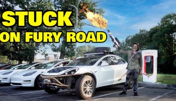 We took our Mad Max off-road Tesla model 3 to the supercharger and were pleasantly disappointed